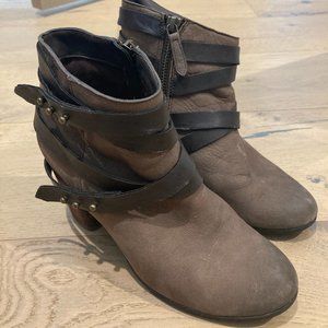 BP Brown Low-Heel Booties (Size 6)